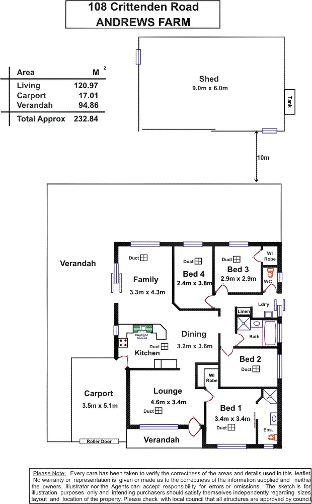 Floorplan of Homely house listing, 108 Crittenden Road, Andrews Farm SA 5114