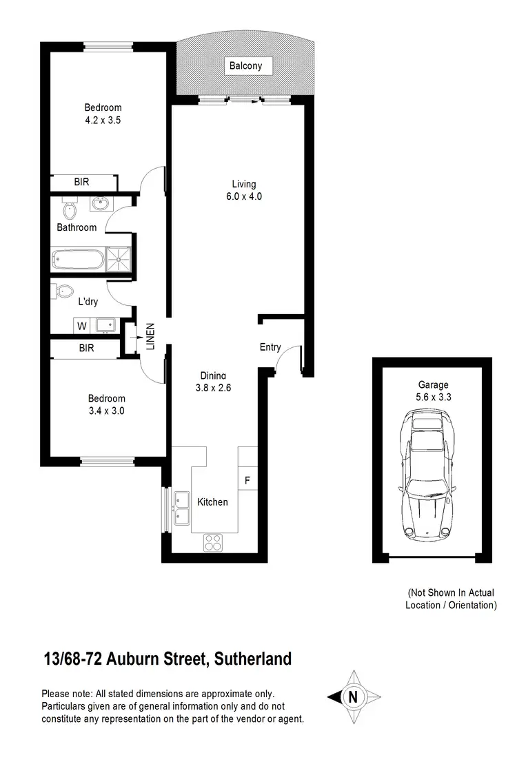 Floorplan of Homely unit listing, 13/68-72 Auburn Street, Sutherland NSW 2232