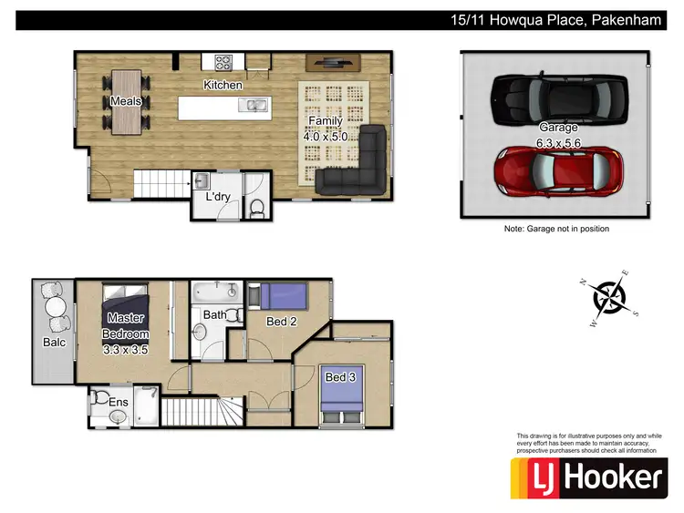 Floorplan of Homely townhouse listing, 15/11 Howqua Place, Pakenham VIC 3810