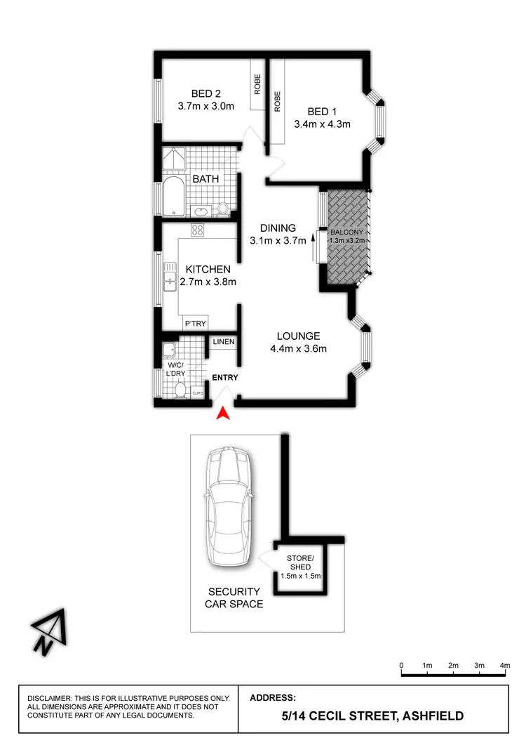 Floorplan of Homely unit listing, 5/14 Cecil Street, Ashfield NSW 2131