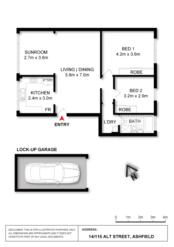 Floorplan of Homely unit listing, 14/115 Alt Street, Ashfield NSW 2131