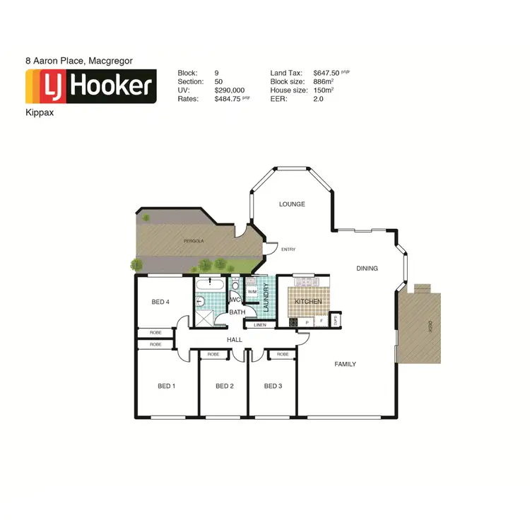 Floorplan of Homely house listing, 8 Aaron Place, Macgregor ACT 2615