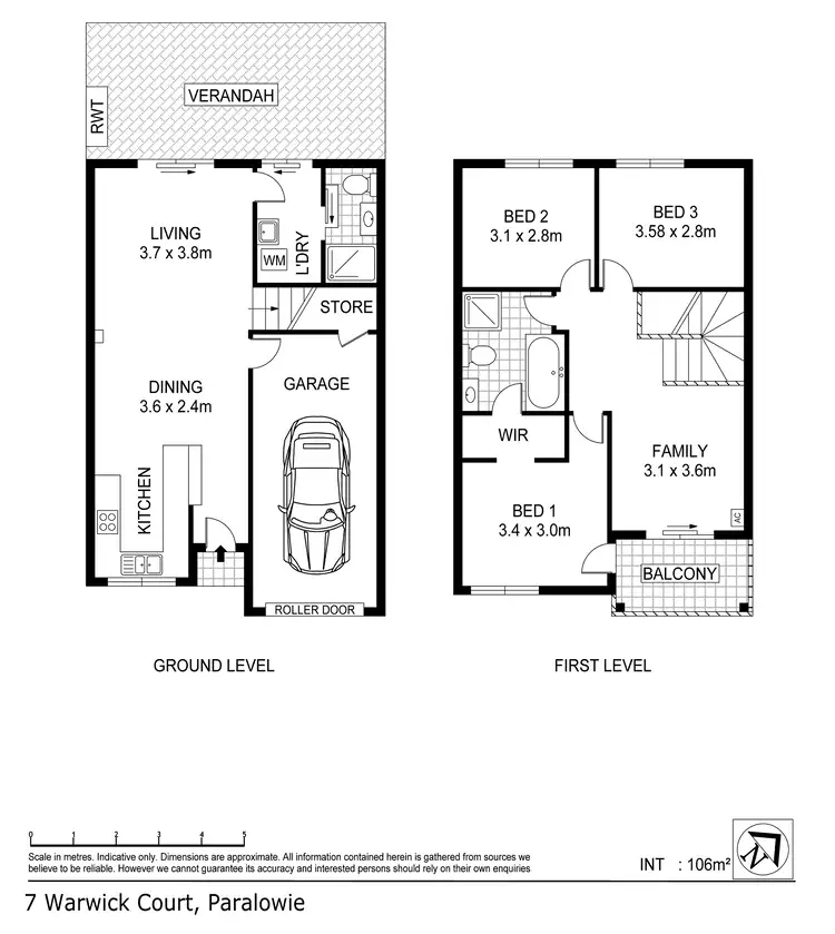 Floorplan of Homely townhouse listing, 7 Warwick Court, Paralowie SA 5108