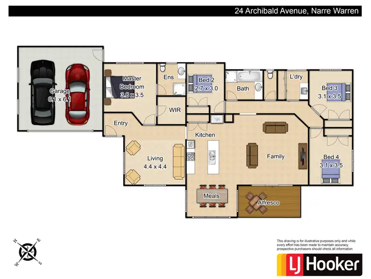 Floorplan of Homely house listing, 24 Archibald Avenue, Narre Warren VIC 3805