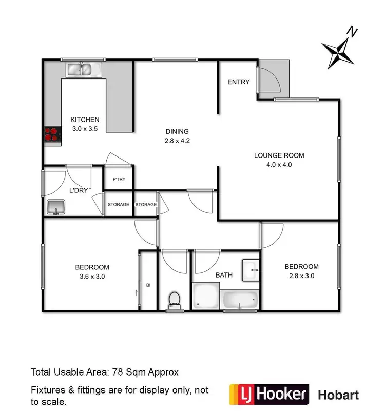 Floorplan of Homely unit listing, 1/3 Nagle Place, Glenorchy TAS 7010
