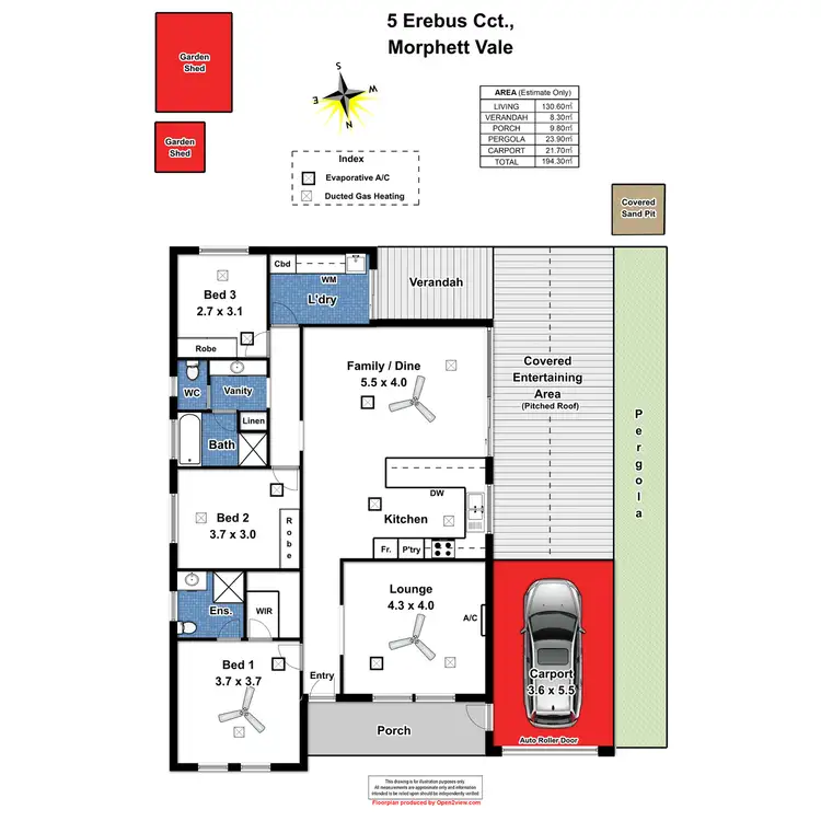 Floorplan of Homely house listing, 5 Erebus Circuit, Morphett Vale SA 5162