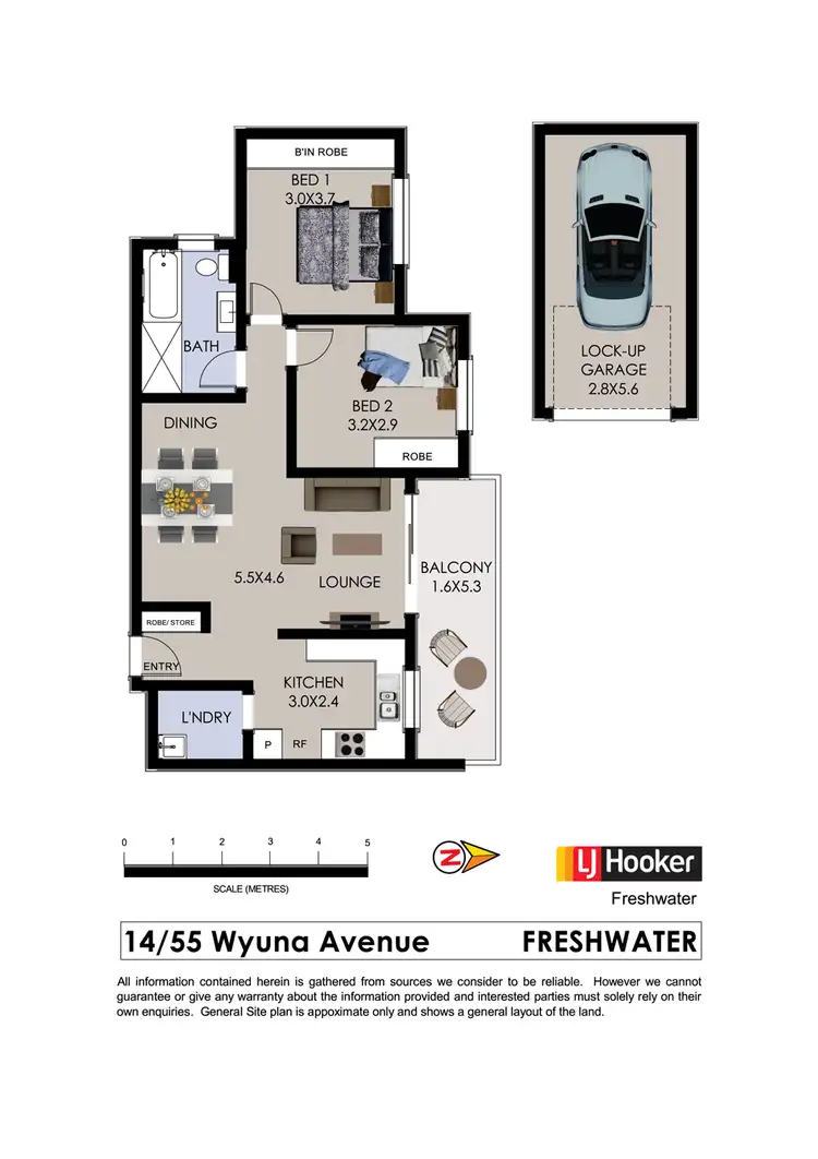 Floorplan of Homely unit listing, 14/55 Wyuna Avenue, Freshwater NSW 2096