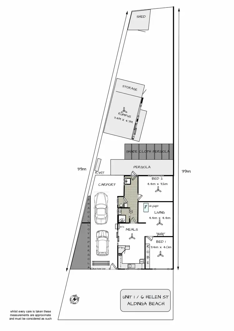 Floorplan of Homely unit listing, 1/6 Helen Avenue, Aldinga Beach SA 5173