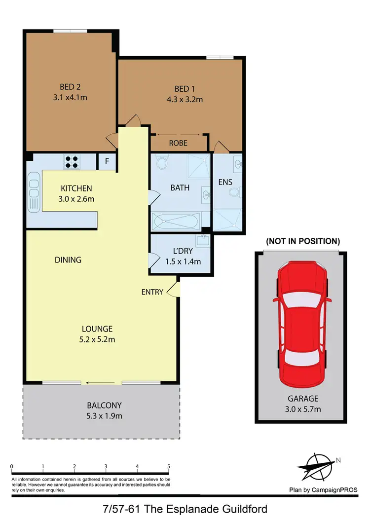 Floorplan of Homely unit listing, 7/57-61 The Esplanade, Guildford NSW 2161