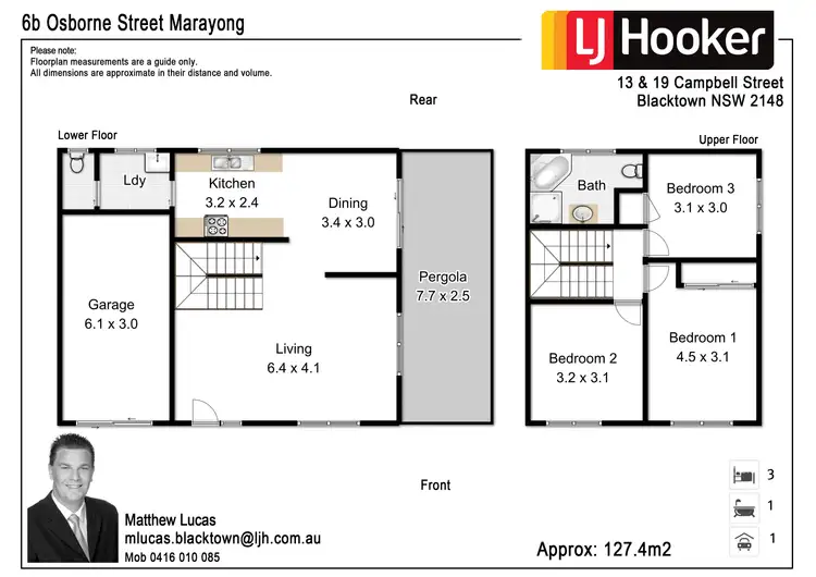 Floorplan of Homely semi-detached listing, 6B Osborne Road, Marayong NSW 2148