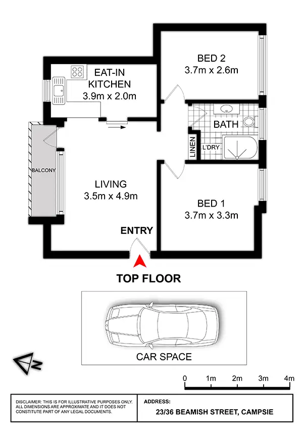 Floorplan of Homely apartment listing, 23/36 Beamish Street, Campsie NSW 2194
