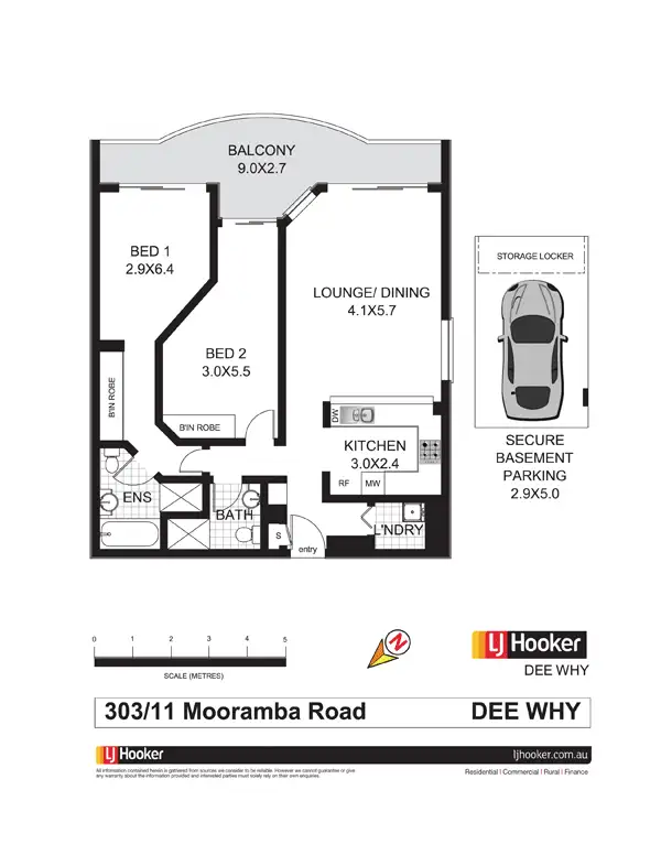 Floorplan of Homely unit listing, 303/11 Mooramba Rd, Dee Why NSW 2099