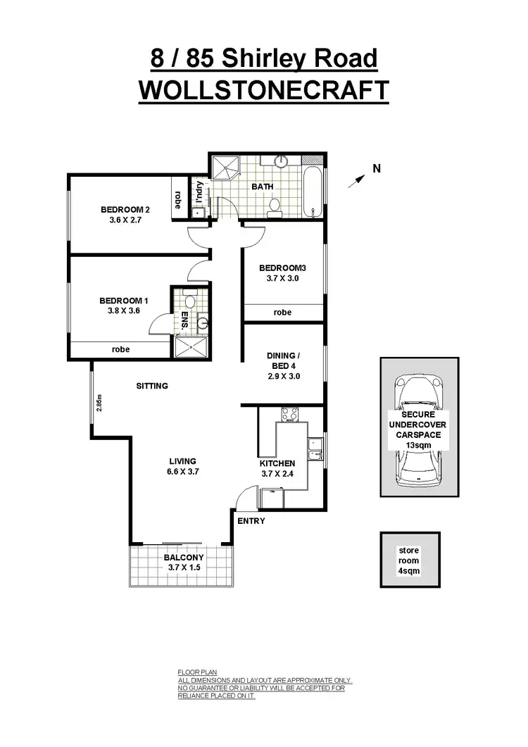 Floorplan of Homely apartment listing, 8/85 Shirley Road, Wollstonecraft NSW 2065