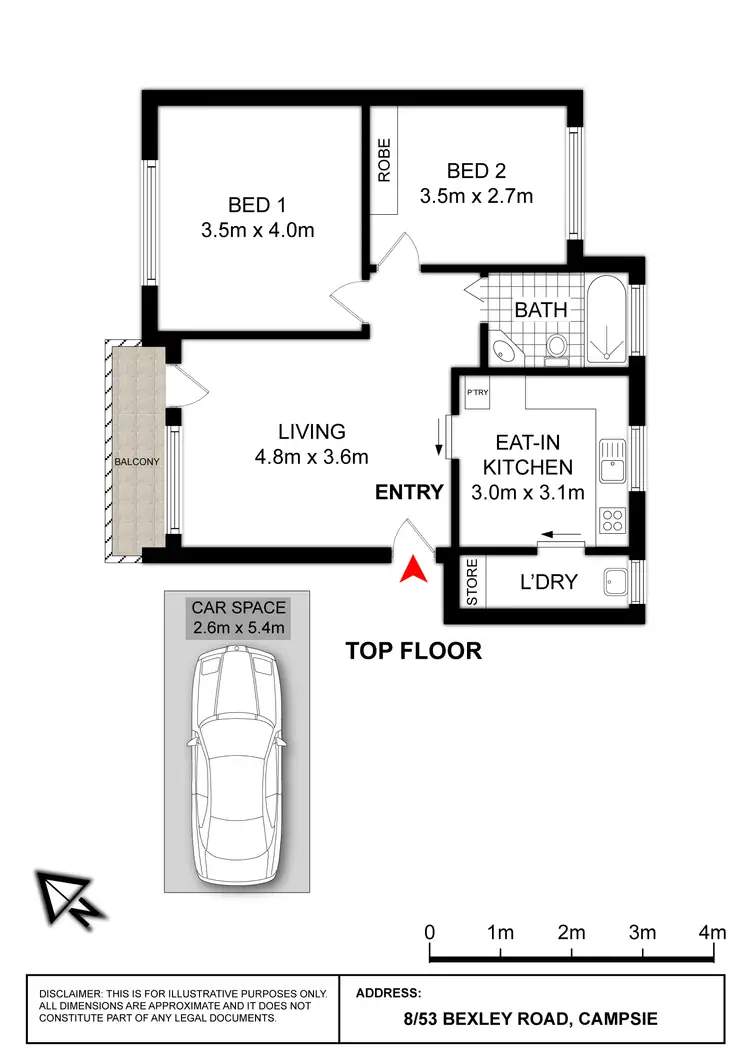 Floorplan of Homely apartment listing, 8/53 Bexley Road, Campsie NSW 2194