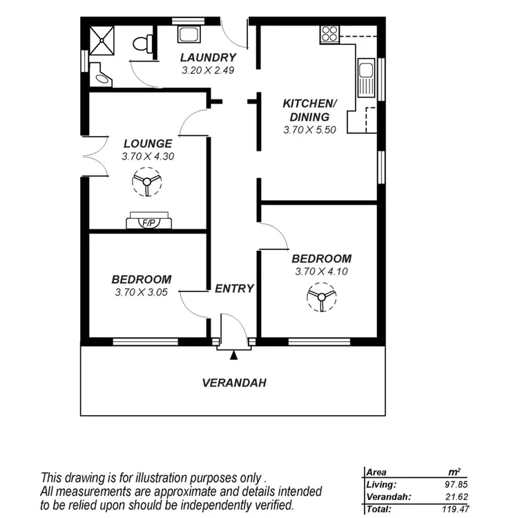 Floorplan of Homely house listing, 1 Bridges Street, Broadview SA 5083