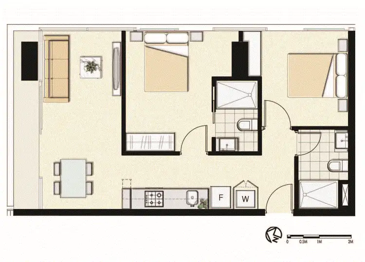 Floorplan of Homely apartment listing, 608/8 Sutherland Street, Melbourne VIC 3000