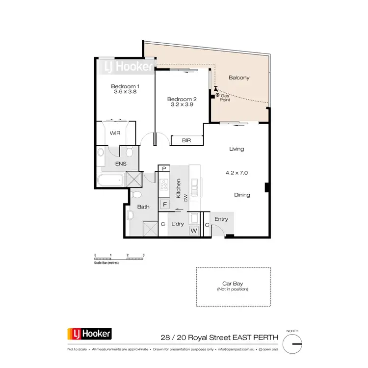 Floorplan of Homely apartment listing, 28/20 Royal Street, East Perth WA 6004