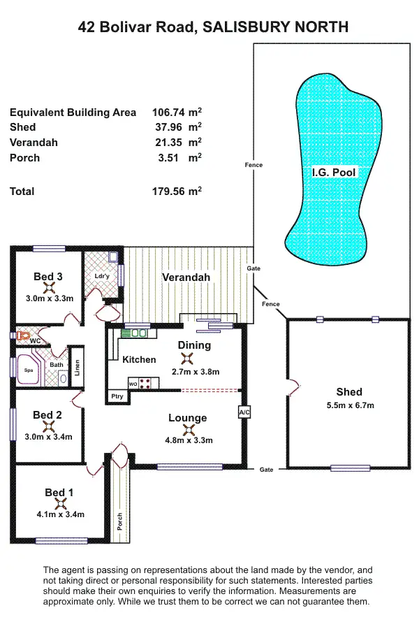 Floorplan of Homely house listing, 42 Bolivar Road, Salisbury North SA 5108