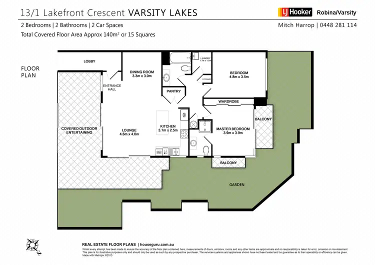 Floorplan of Homely unit listing, 13/1 Lakefront Crescent, Varsity Lakes QLD 4227