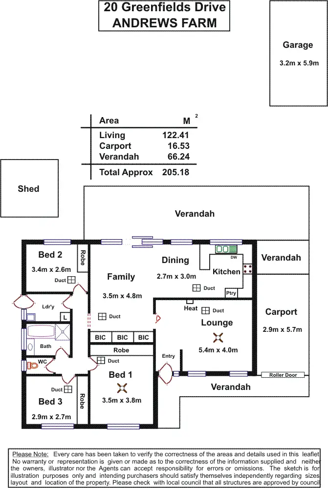 Floorplan of Homely house listing, 20 Greenfields Drive, Andrews Farm SA 5114