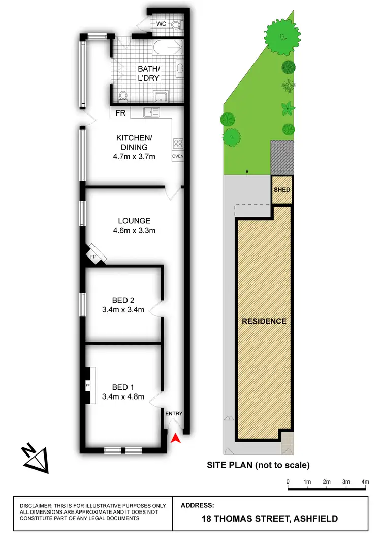 Floorplan of Homely semi-detached listing, 18 Thomas Street, Ashfield NSW 2131