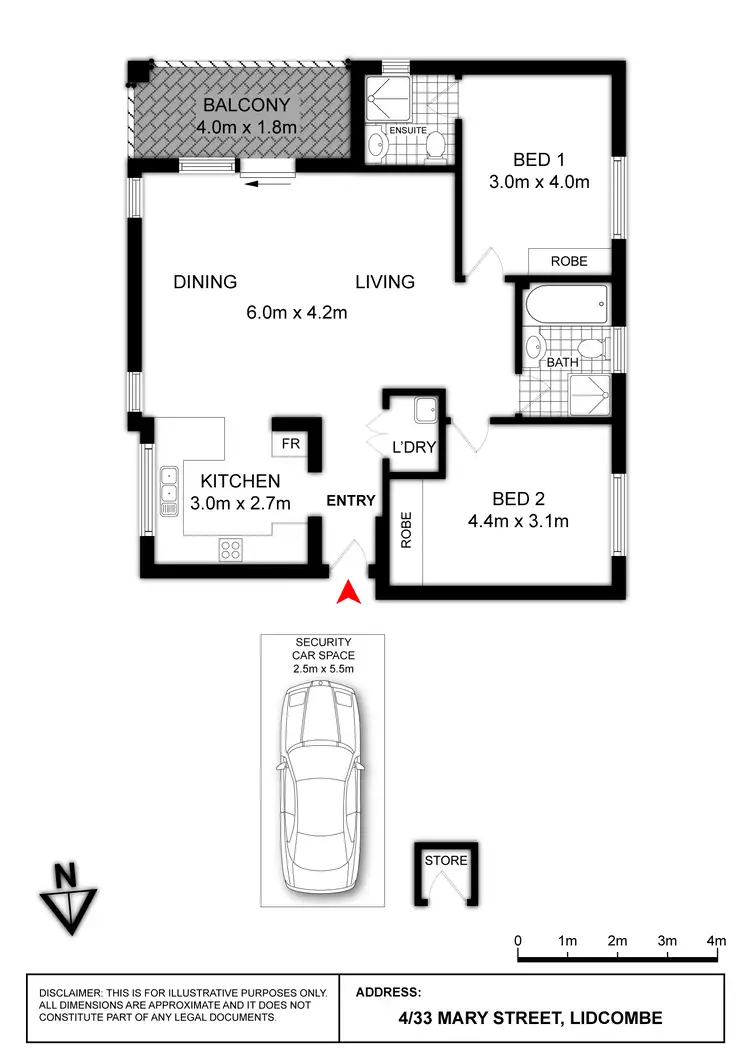 Floorplan of Homely apartment listing, 4/33 Mary Street, Lidcombe NSW 2141