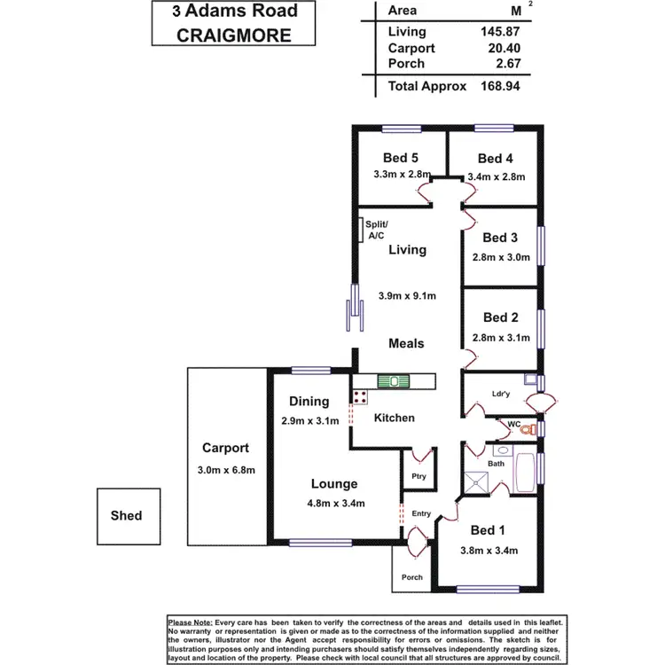 Floorplan of Homely house listing, 3 Adams Road, Craigmore SA 5114