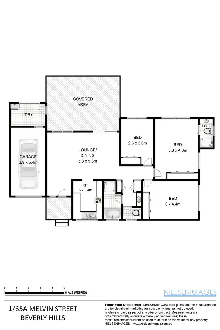Floorplan of Homely villa listing, 1/65A Melvin Street, Beverly Hills NSW 2209