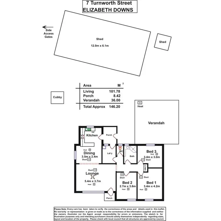 Floorplan of Homely house listing, 7 Turnworth Street, Elizabeth Downs SA 5113
