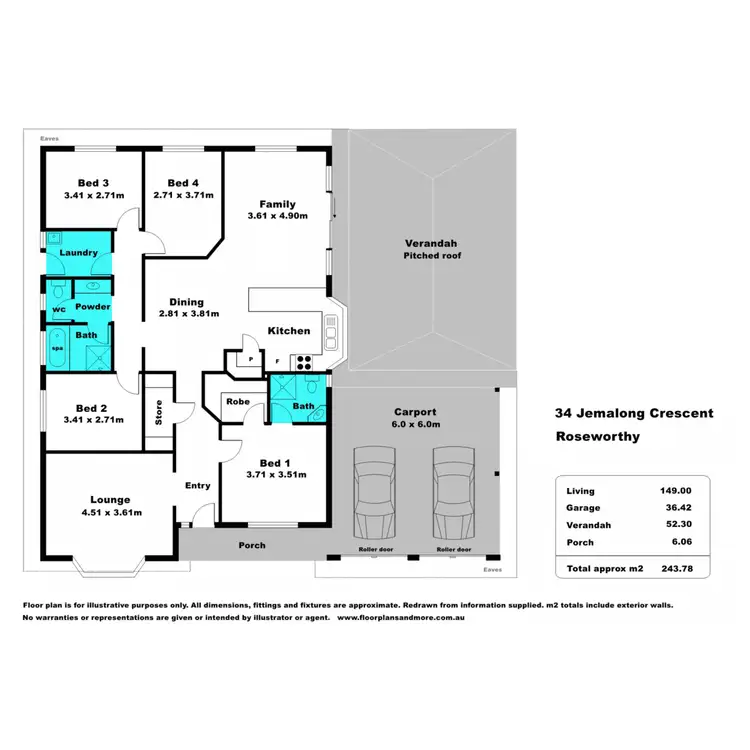 Floorplan of Homely house listing, 34 Jemalong Crescent, Roseworthy SA 5371