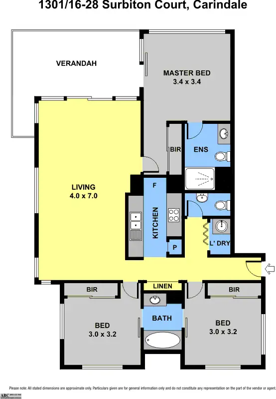 Floorplan of Homely unit listing, 1301/16-28 Surbiton Court, Carindale QLD 4152