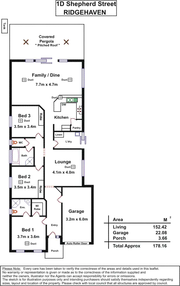 Floorplan of Homely house listing, 1D Shepherd Street, Ridgehaven SA 5097