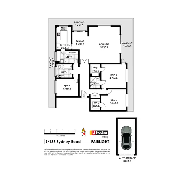 Floorplan of Homely apartment listing, 9/133 Sydney Road, Fairlight NSW 2094