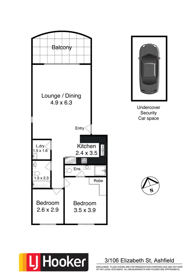 Floorplan of Homely unit listing, 3/106 Elizabeth Street, Ashfield NSW 2131
