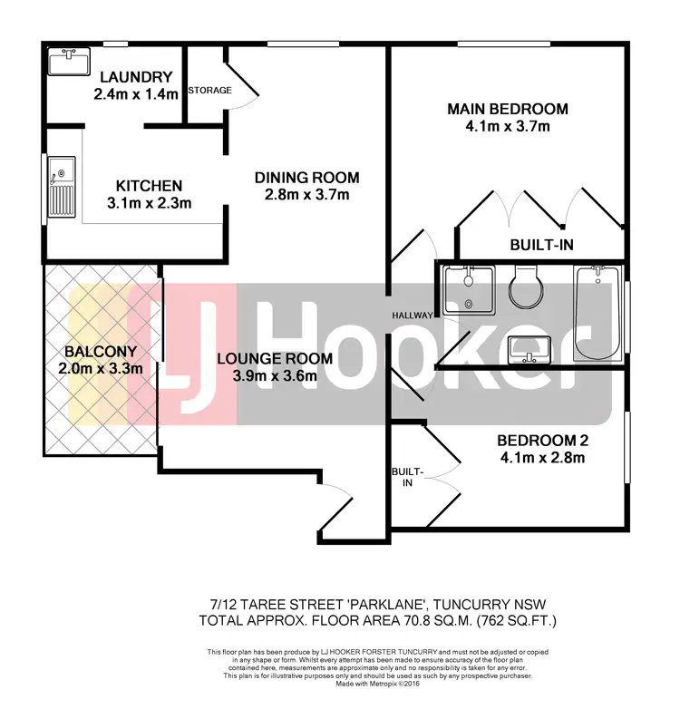 Floorplan of Homely unit listing, 7/12 Taree Street 'Parklane', Tuncurry NSW 2428