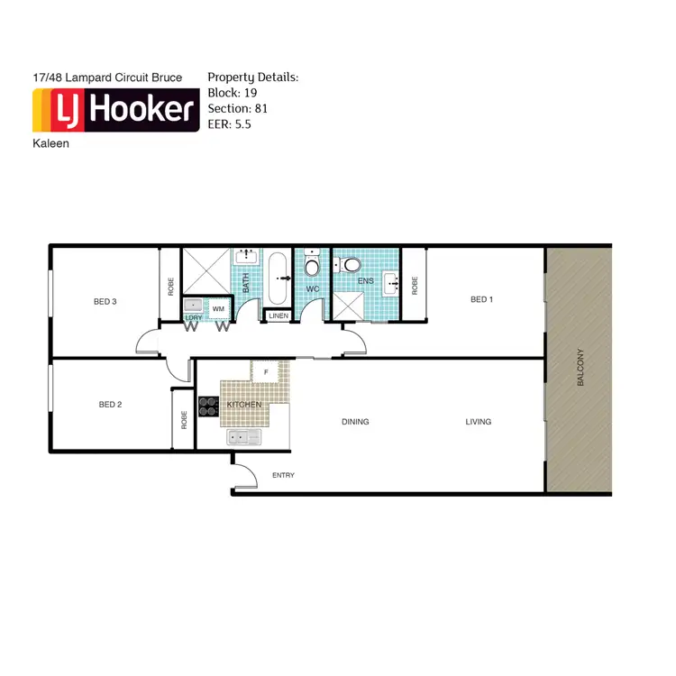 Floorplan of Homely unit listing, 17/48 Lampard Circuit, Bruce ACT 2617