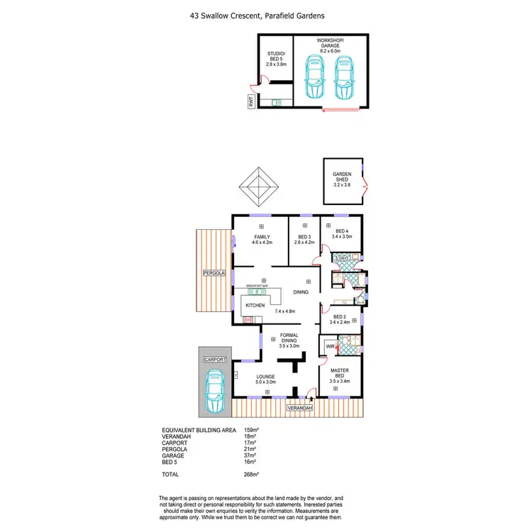 Floorplan of Homely house listing, 43 Swallow Crescent, Parafield Gardens SA 5107