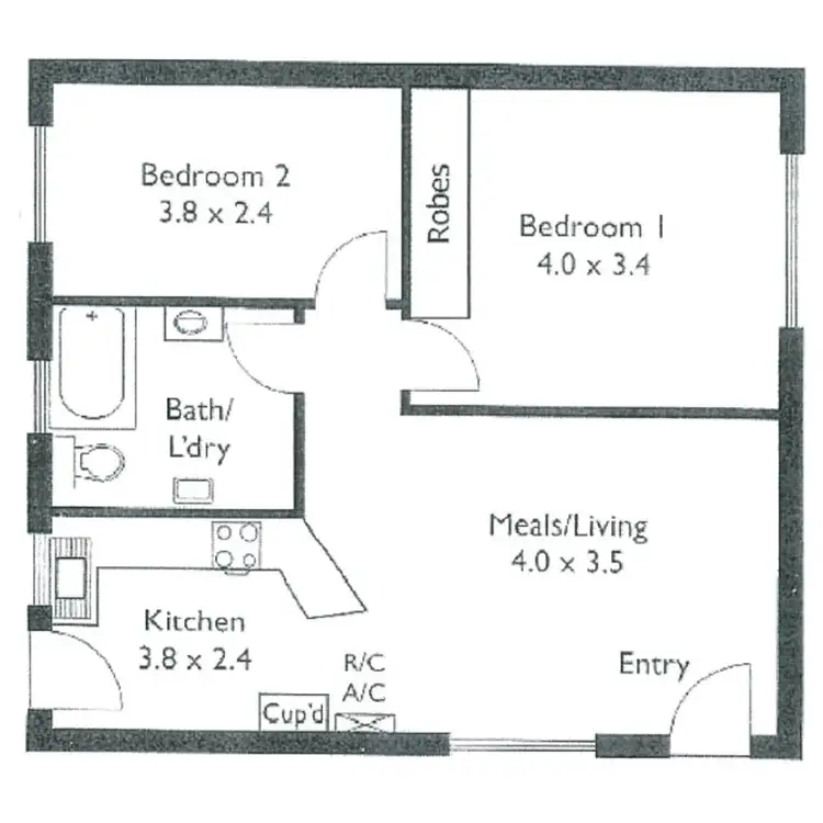 Floorplan of Homely unit listing, 8/1A Darebin Street, Mile End SA 5031