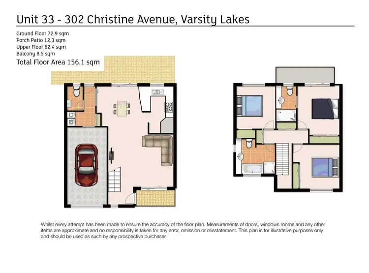 Floorplan of Homely townhouse listing, 33/302 Christine Avenue, Varsity Lakes QLD 4227