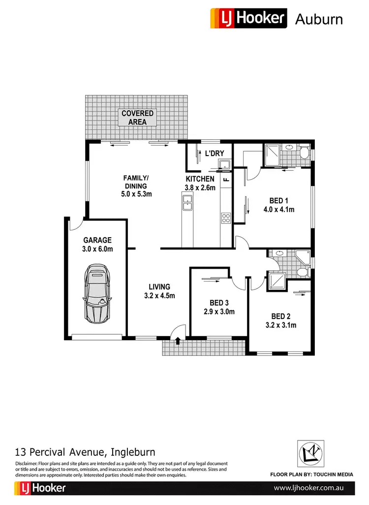 Floorplan of Homely house listing, 13 Percival Avenue, Ingleburn NSW 2565
