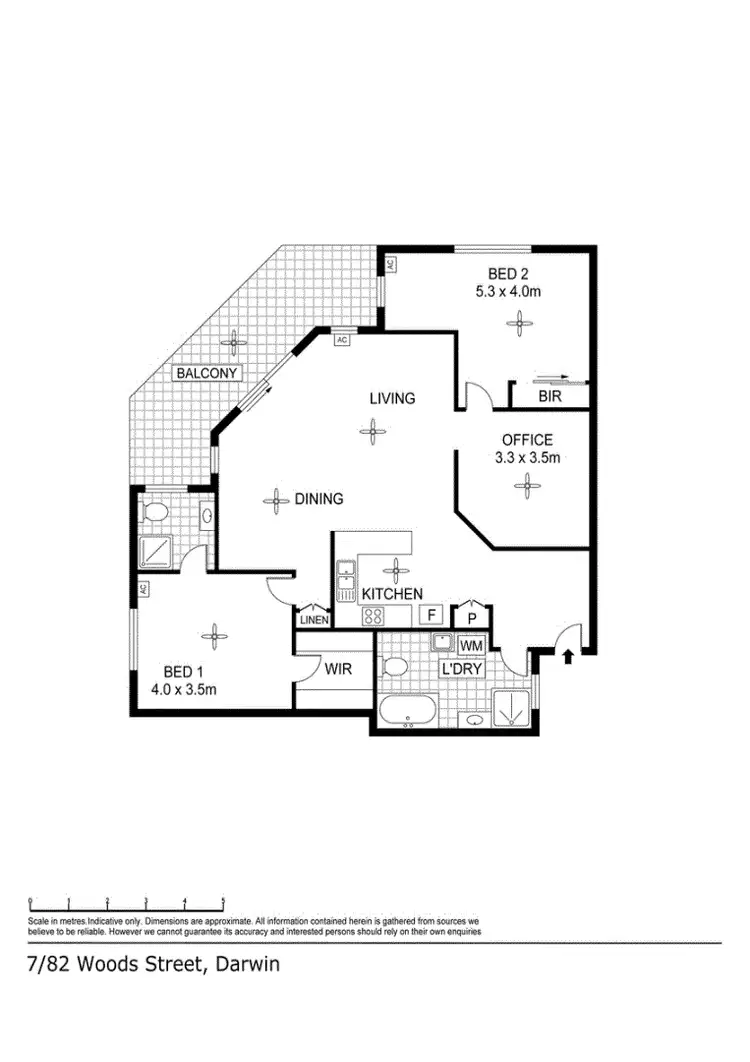 Floorplan of Homely unit listing, 7/82 Woods Street, Darwin NT 800