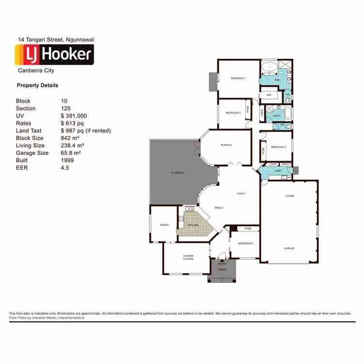 Floorplan of Homely house listing, 14 Tangari Street, Ngunnawal ACT 2913