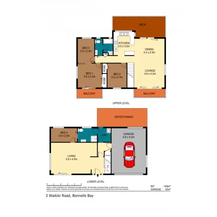 Floorplan of Homely house listing, 3 Waikiki Road, Bonnells Bay NSW 2264