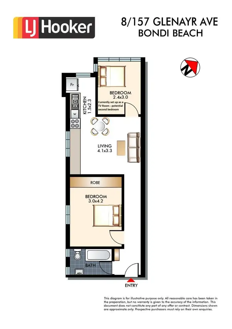 Floorplan of Homely apartment listing, 8/157 Glenayr Avenue, Bondi Beach NSW 2026