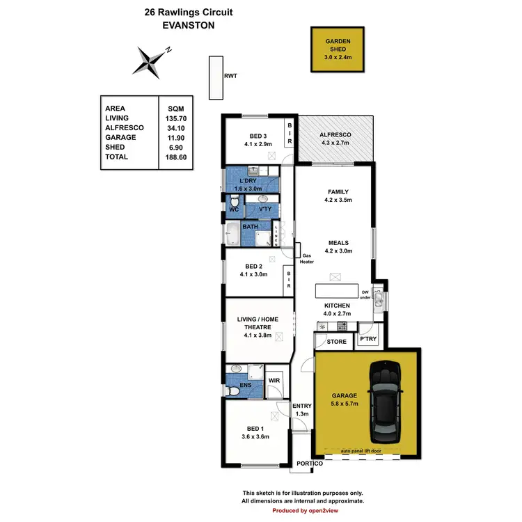 Floorplan of Homely house listing, 26 Rawlings Circuit, Evanston SA 5116