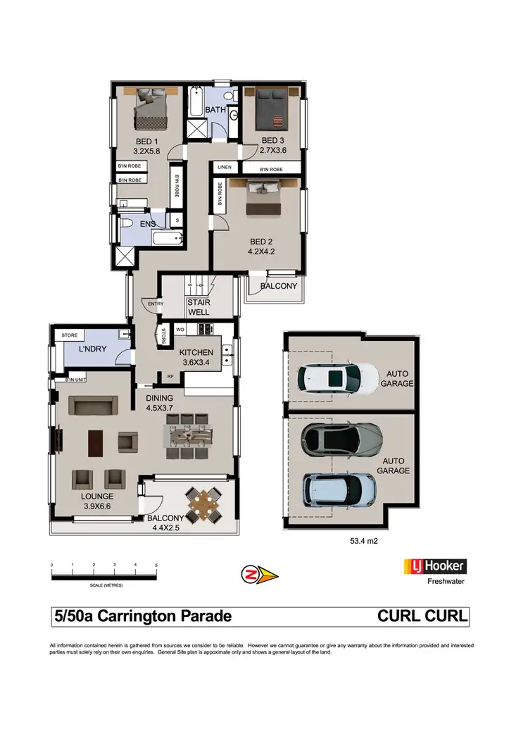 Floorplan of Homely unit listing, 5/50a Carrington Parade, Curl Curl NSW 2096