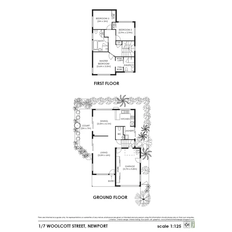 Floorplan of Homely townhouse listing, 1/7 Woolcott Street, Newport NSW 2106