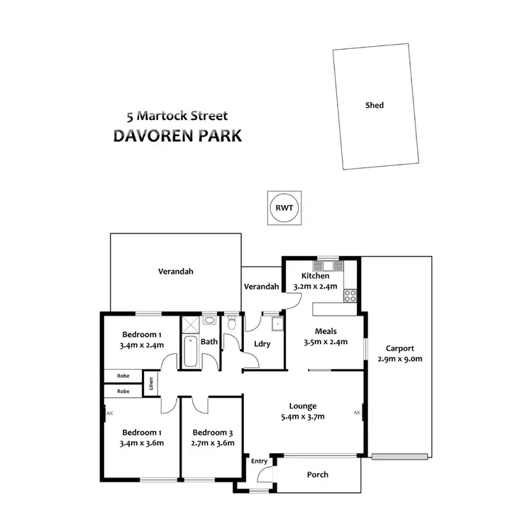 Floorplan of Homely house listing, 5 Martock Street, Davoren Park SA 5113