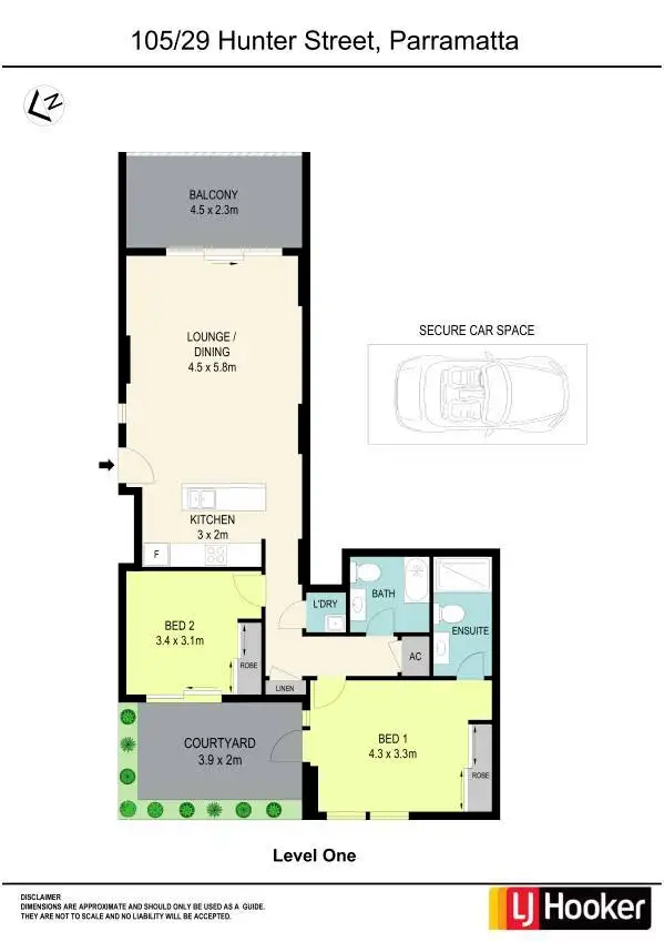 Floorplan of Homely apartment listing, 105/29 Hunter Street, Parramatta NSW 2150