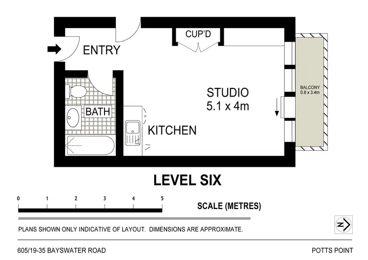 Floorplan of Homely apartment listing, 605/19-35 Bayswater Road, Potts Point NSW 2011